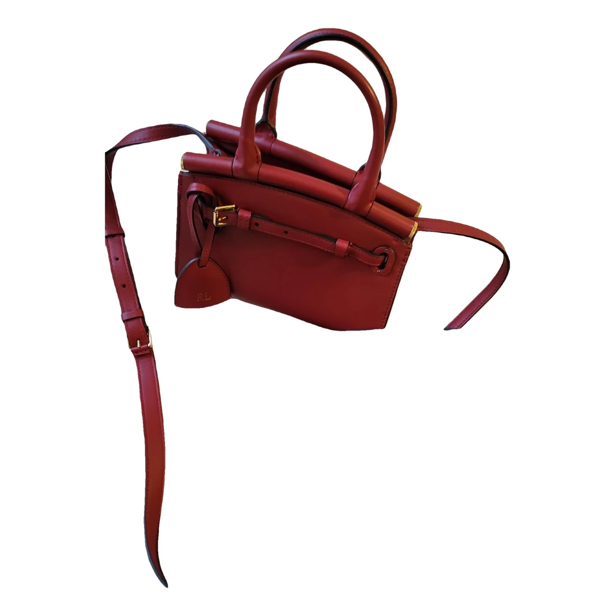 Pre-owned Ralph Lauren Leather Handbag In Burgundy