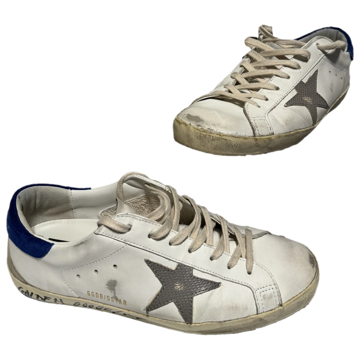 Pre-owned Golden Goose Superstar Vegan Leather Low Trainers In White