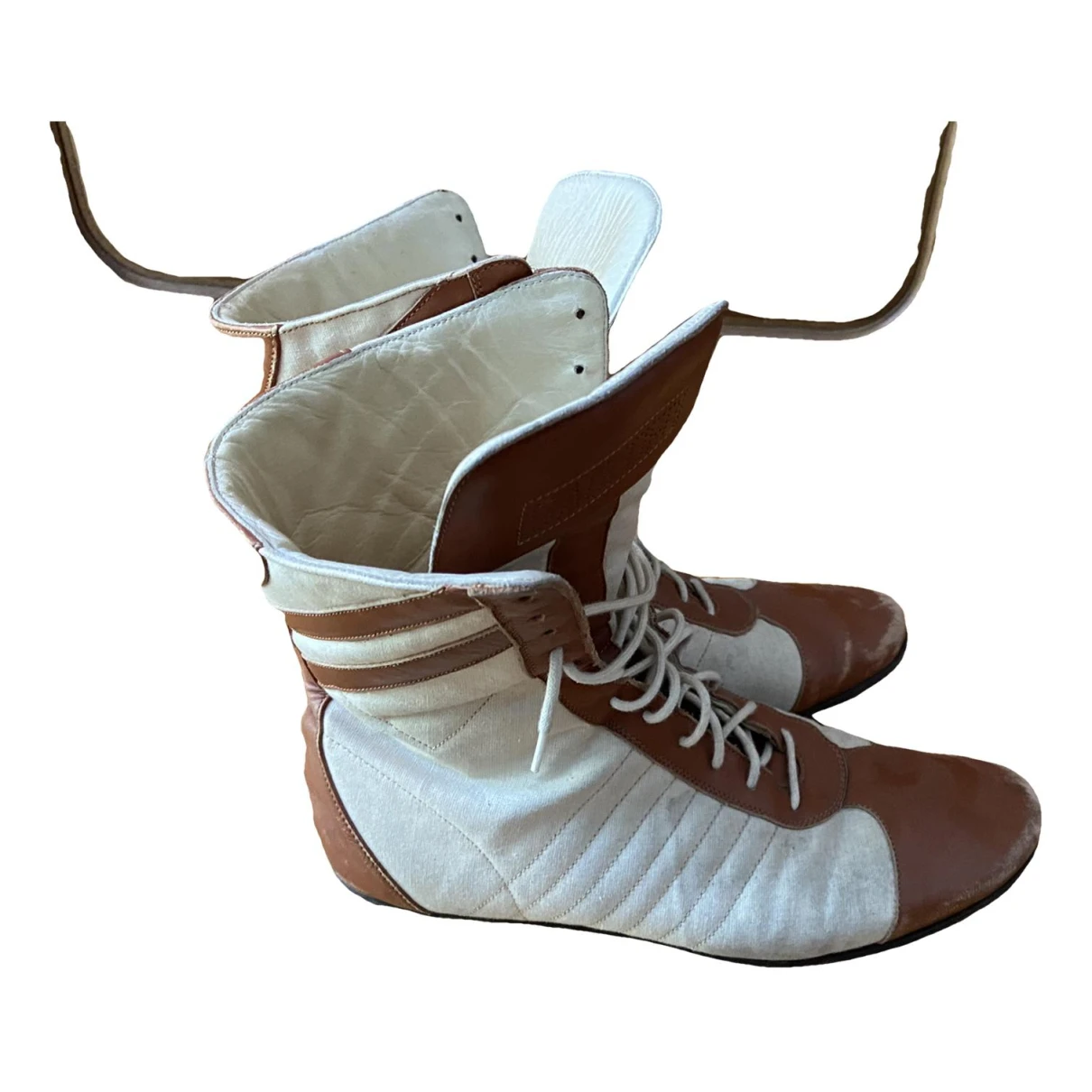 Pre-owned Jean Paul Gaultier Leather Boots In Beige