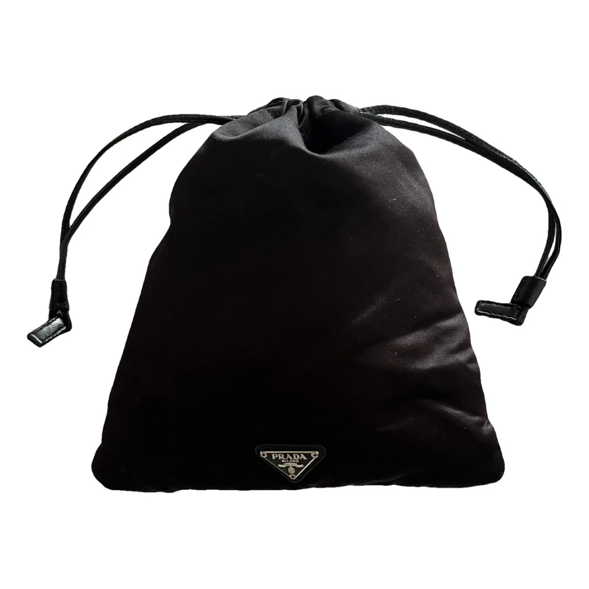 Pre-owned Prada Duet Silk Handbag In Black