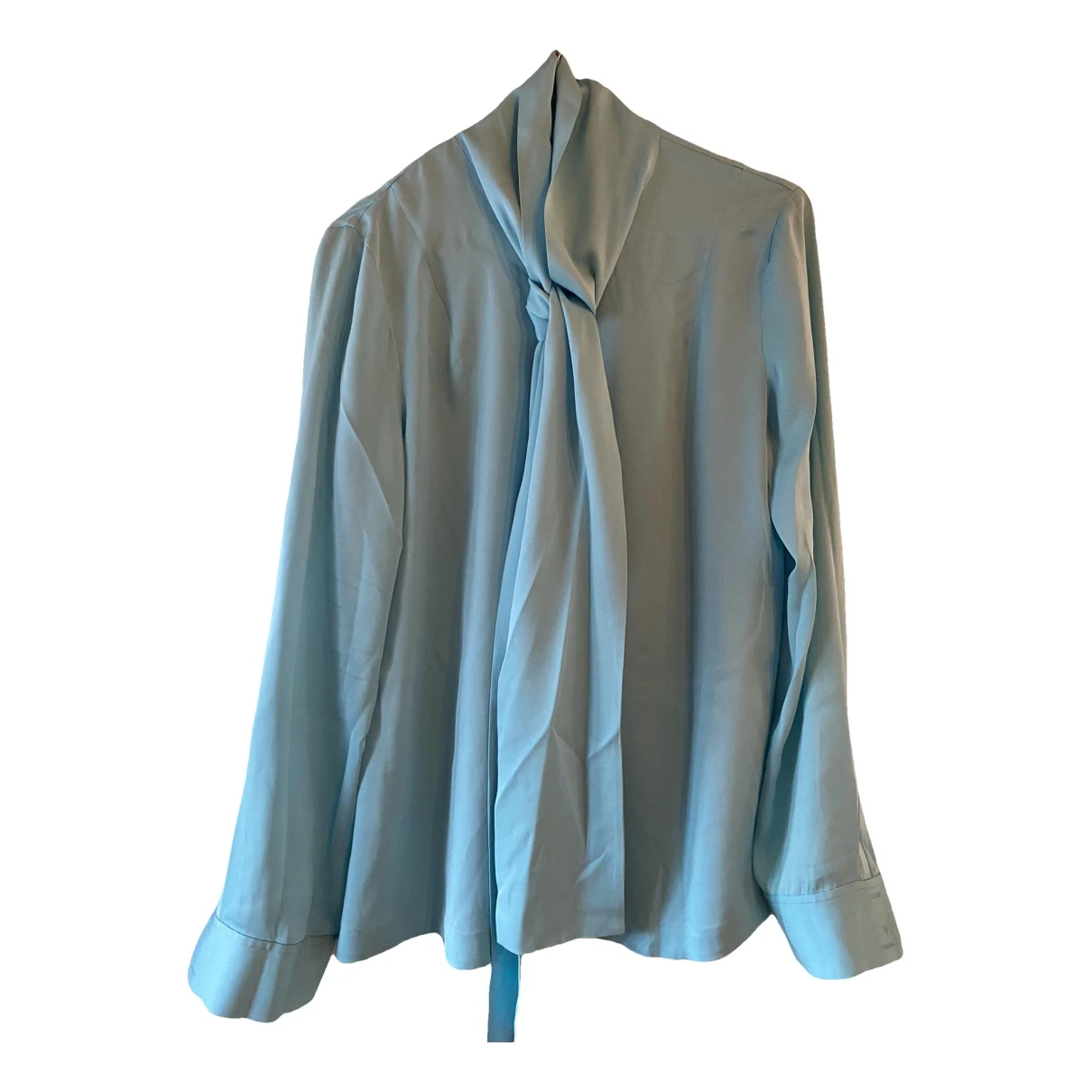 Pre-owned Diane Von Furstenberg Silk Blouse In Turquoise