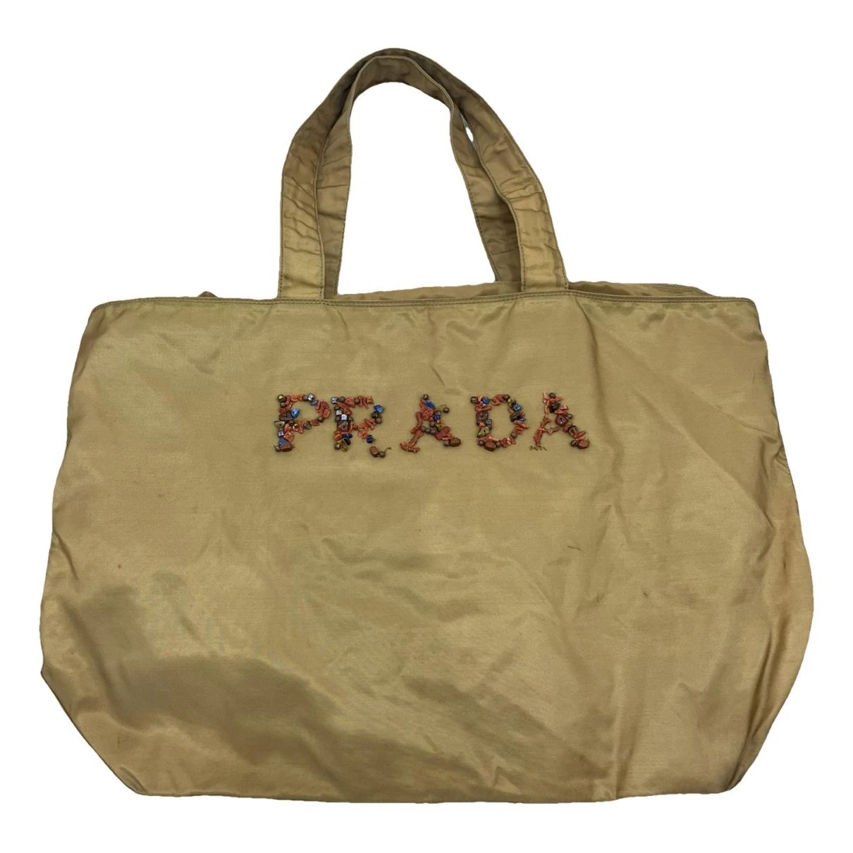 Pre-owned Prada Cloth Handbag In Beige