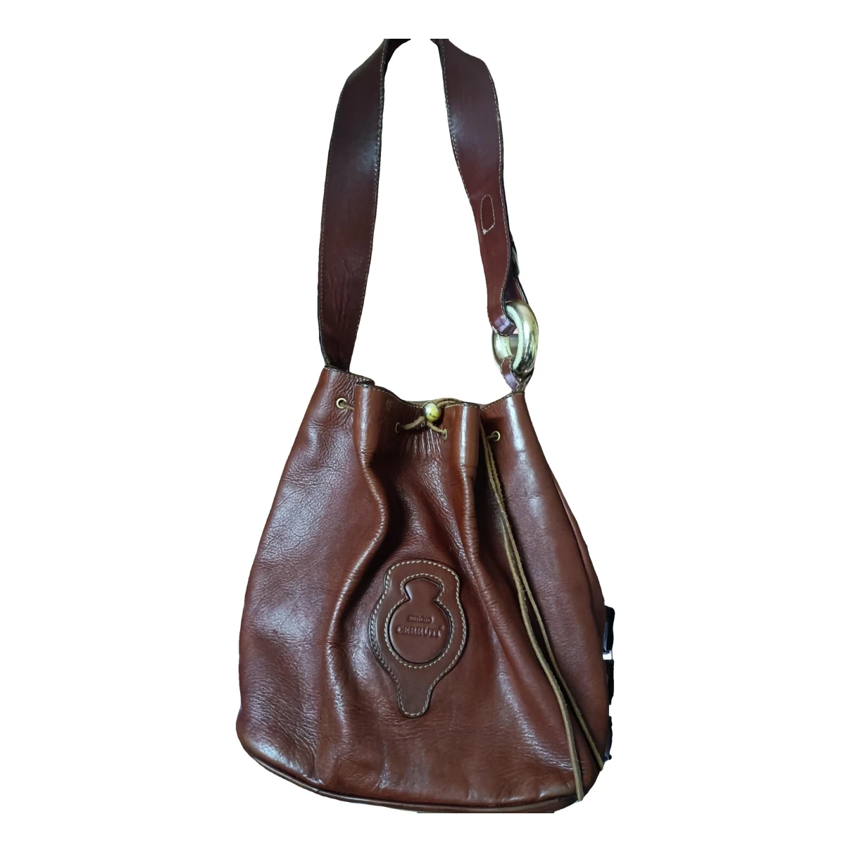 Pre-owned Cerruti 1881 Leather Handbag In Brown