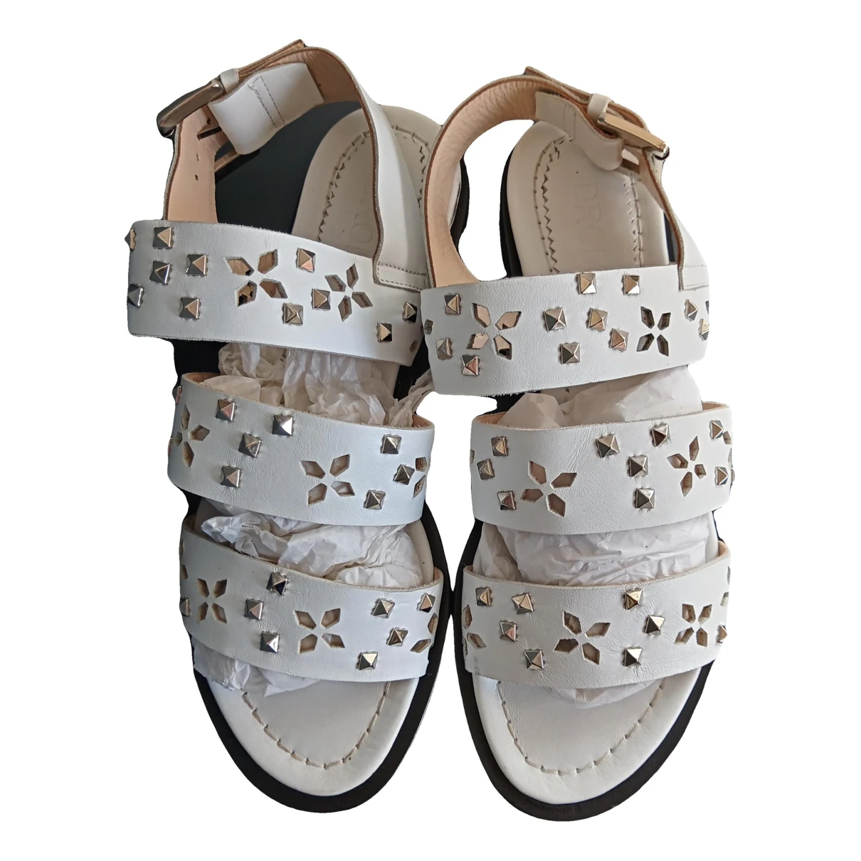 Pre-owned Drome Leather Sandals In White