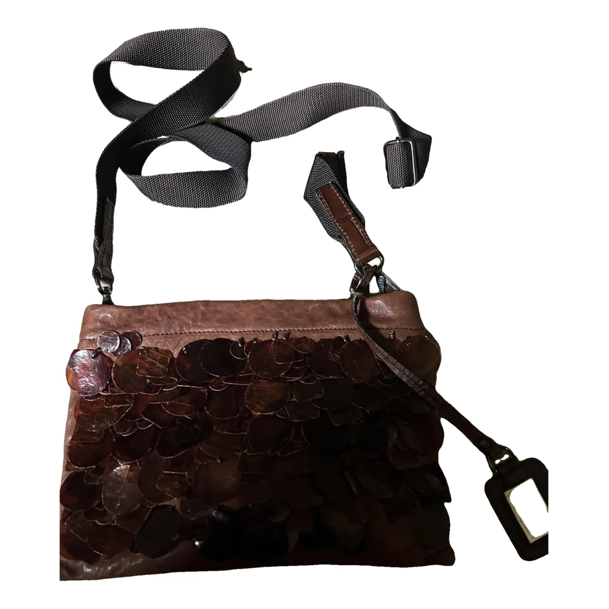 Pre-owned Miu Miu Leather Clutch Bag In Brown