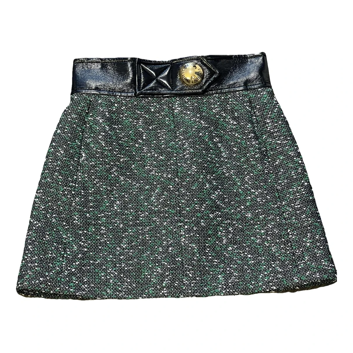 Pre-owned Louis Vuitton Wool Mini Skirt In Green