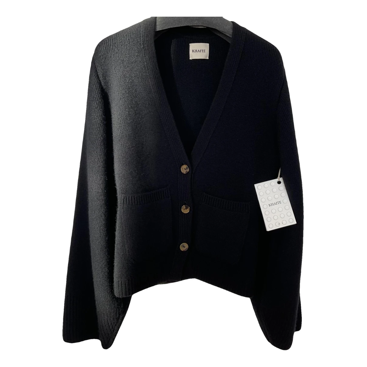 Pre-owned Khaite Cashmere Cardigan In Black
