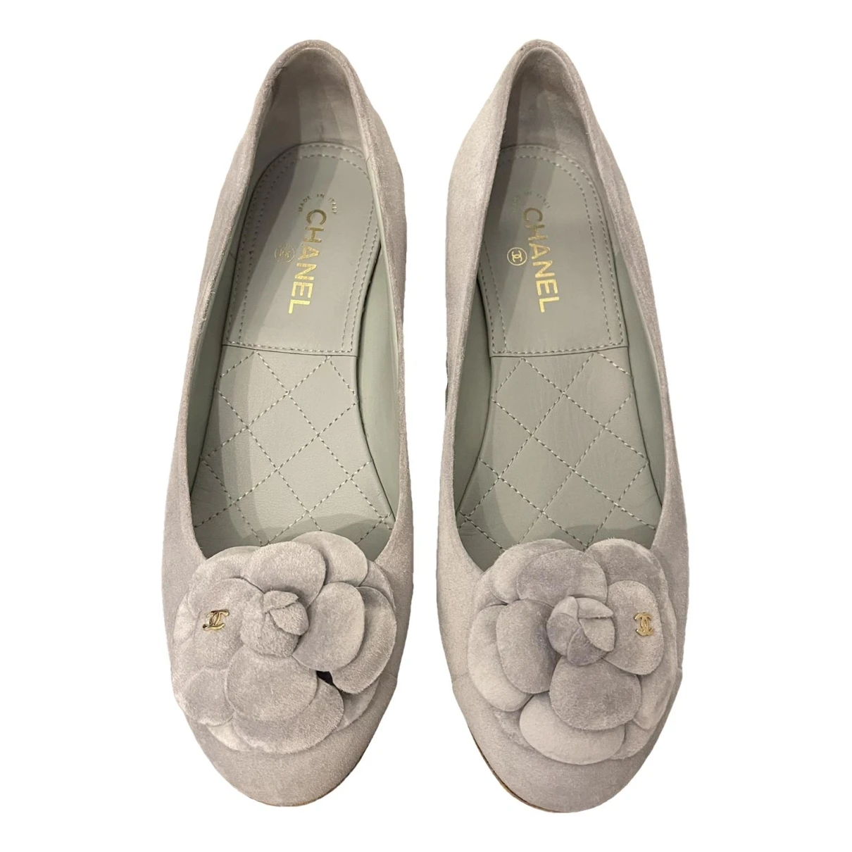 Pre-owned Chanel Ballet Flats In Grey