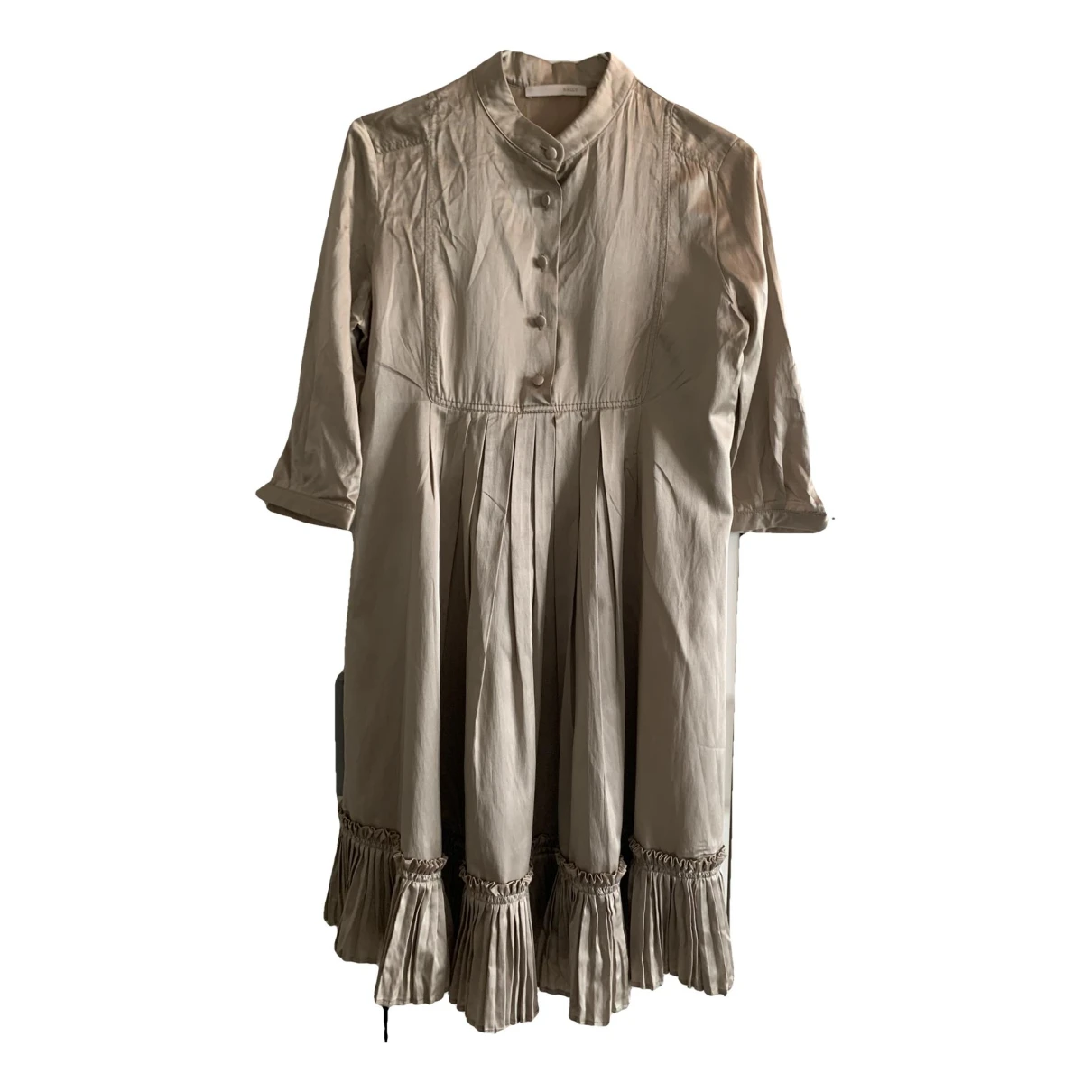 Pre-owned Bally Silk Mid-length Dress In Metallic