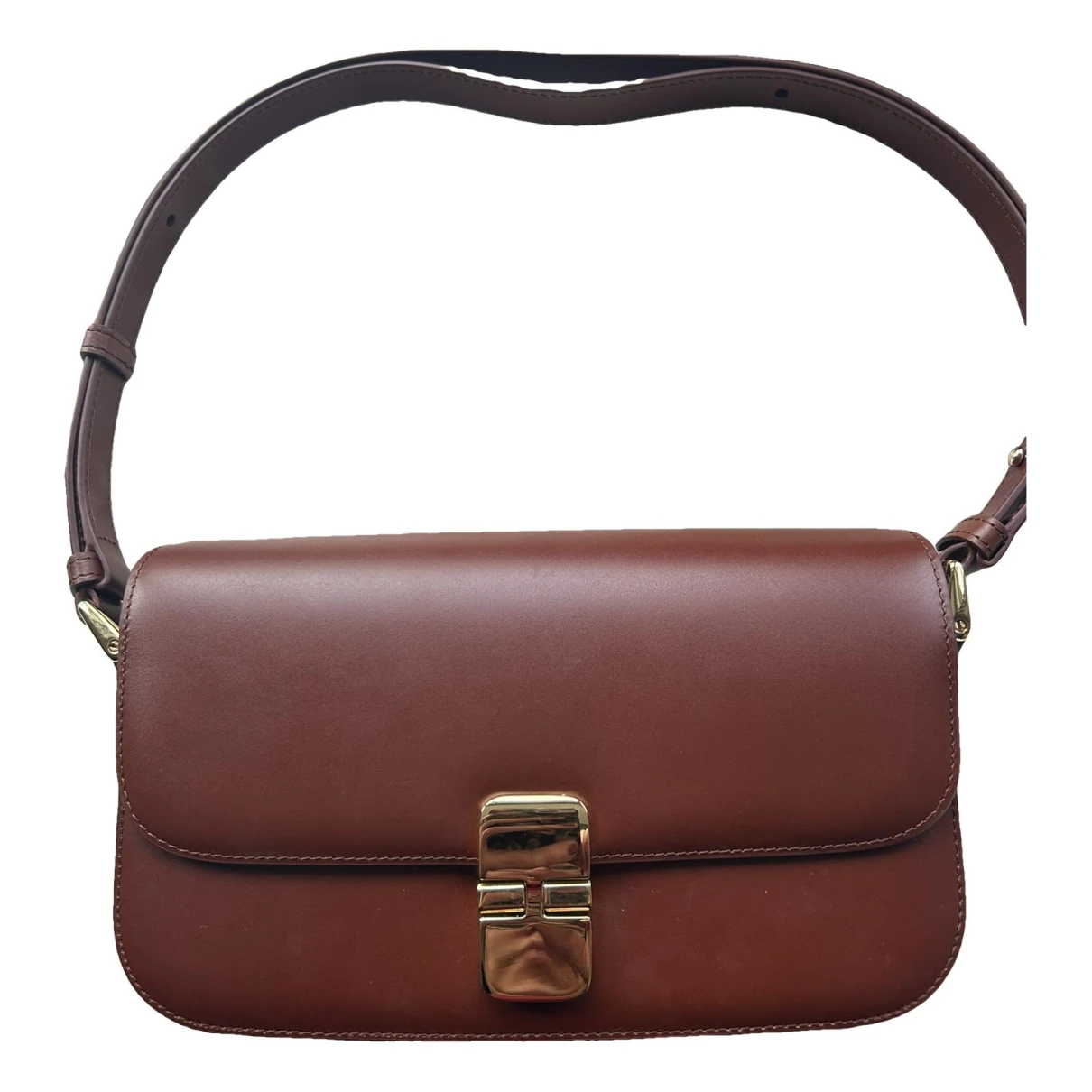 Pre-owned Apc Genève Leather Handbag In Brown
