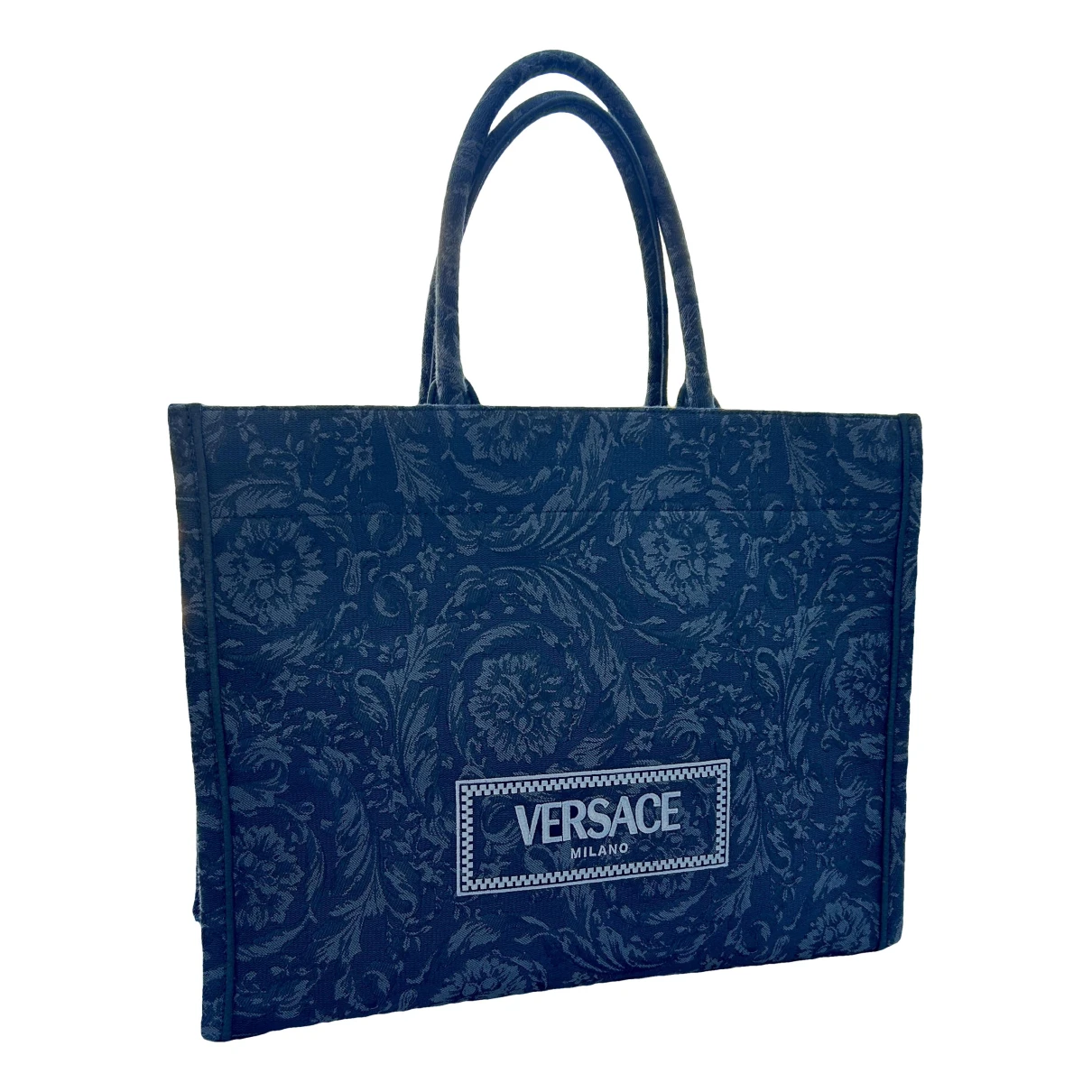Pre-owned Versace Tote In Grey