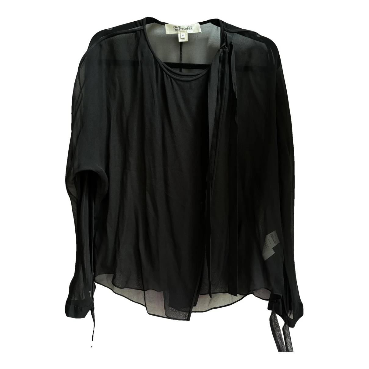 Pre-owned Diane Von Furstenberg Silk Shirt In Black