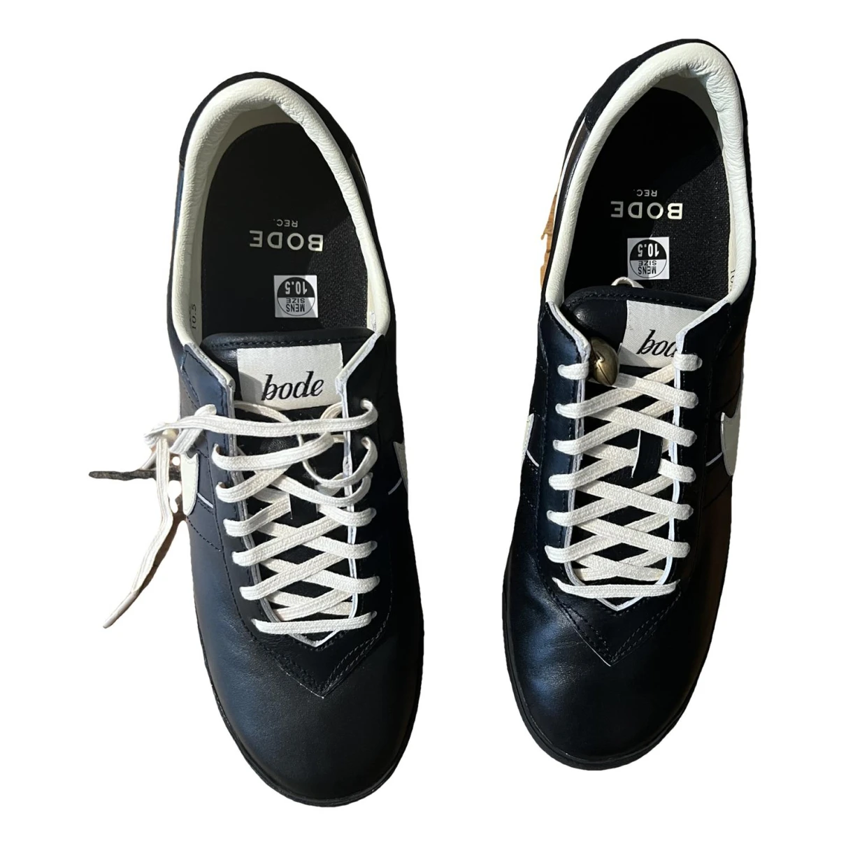 Pre-owned Bode Leather Trainers In Black