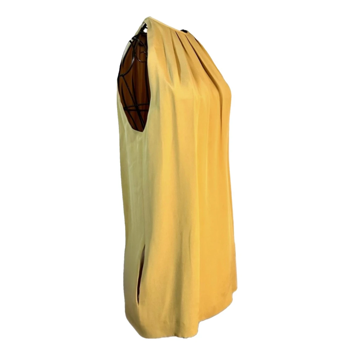 Pre-owned Celine Silk Mini Dress In Yellow