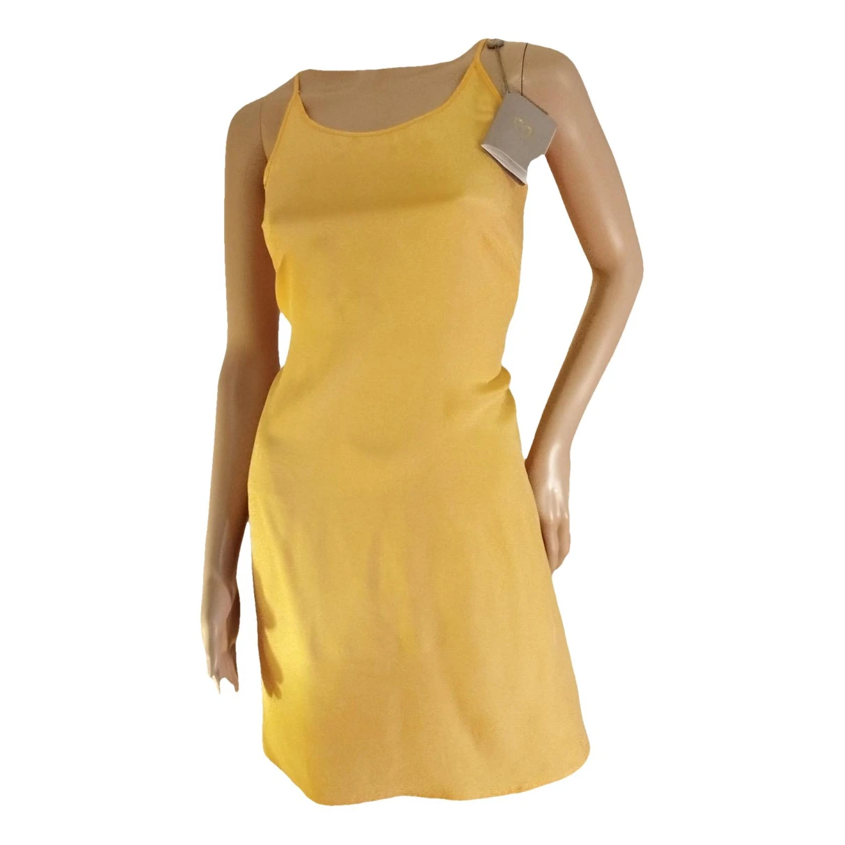 Pre-owned Cruciani Silk Mid-length Dress In Yellow