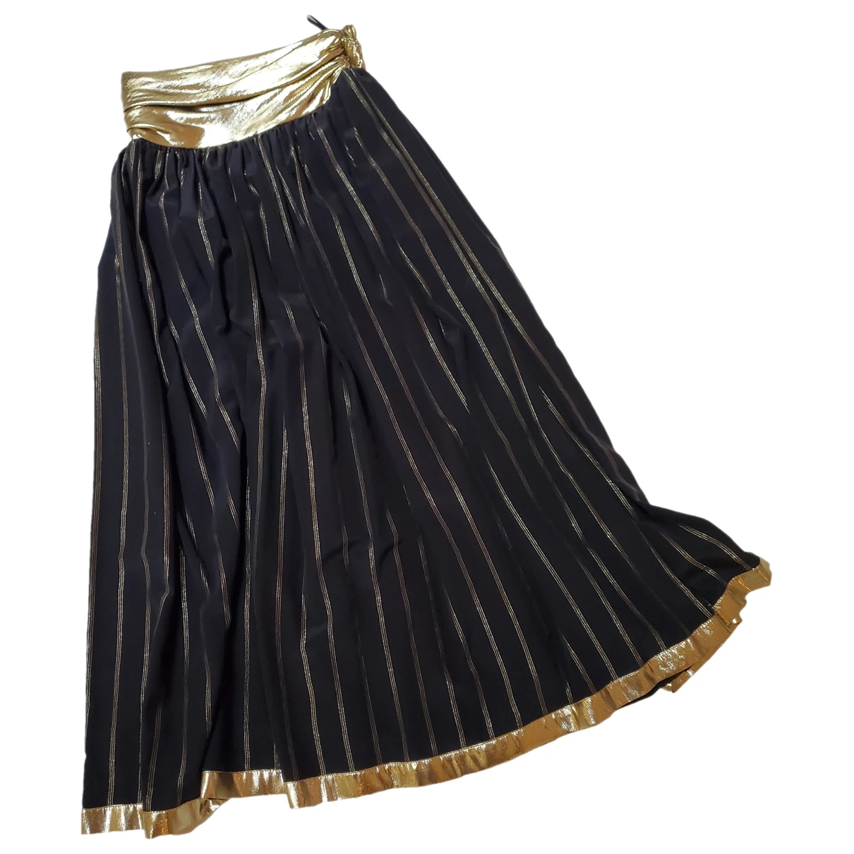 Pre-owned Escada Silk Maxi Skirt In Gold