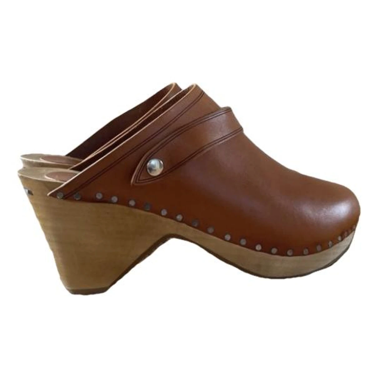 Pre-owned Isabel Marant Leather Mules & Clogs In Brown
