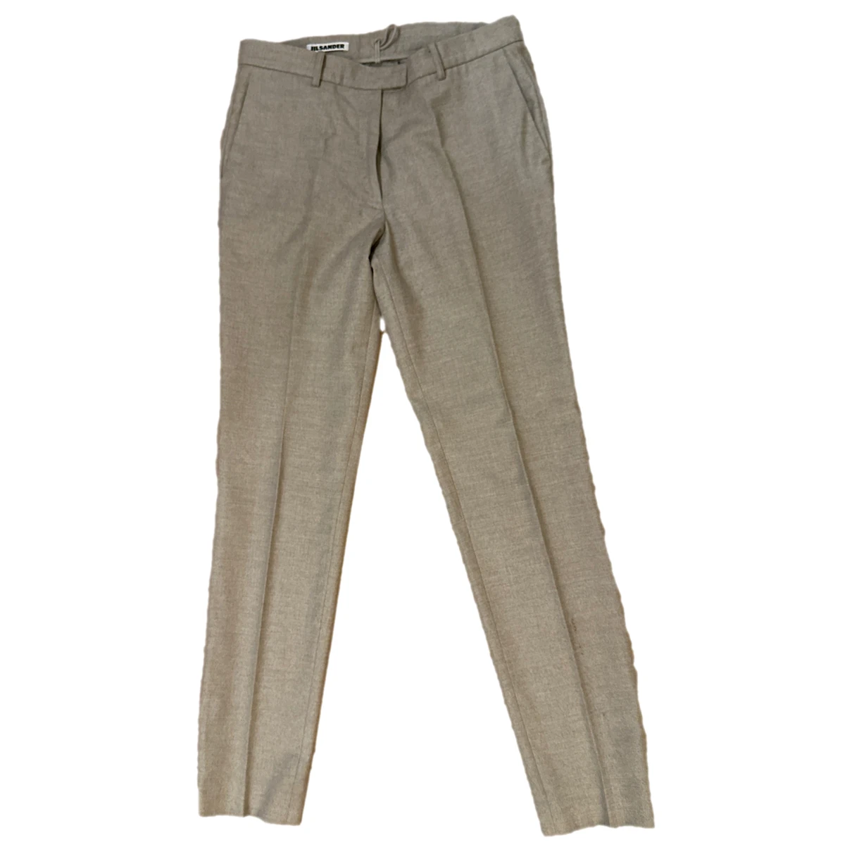 Pre-owned Jil Sander Wool Slim Pants In Beige