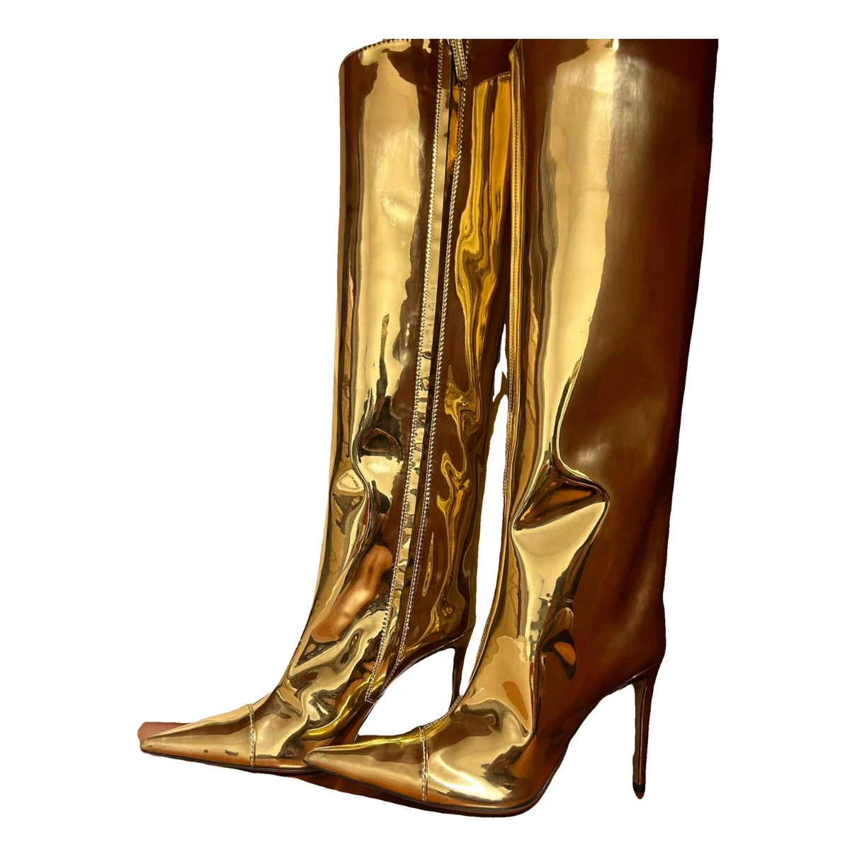 Pre-owned Alexandre Vauthier Leather Boots In Gold
