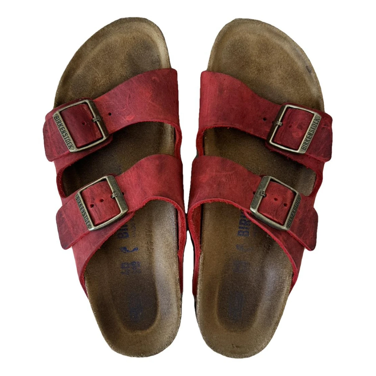 Pre-owned Birkenstock Leather Sandal In Red