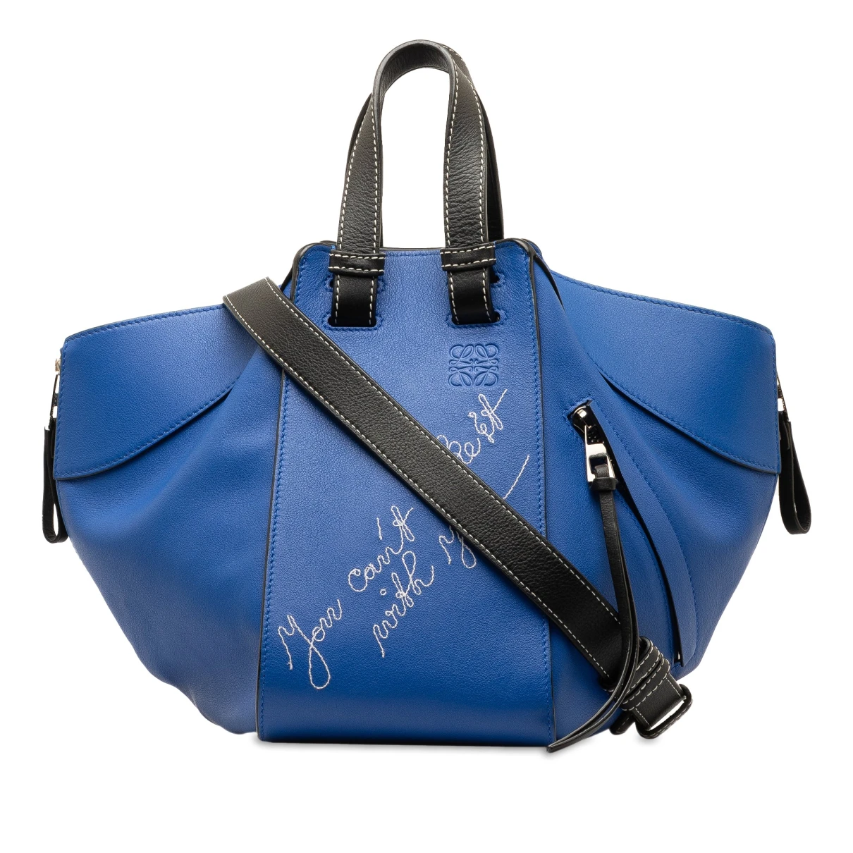 Pre-owned Loewe Hammock Leather Crossbody Bag In Blue
