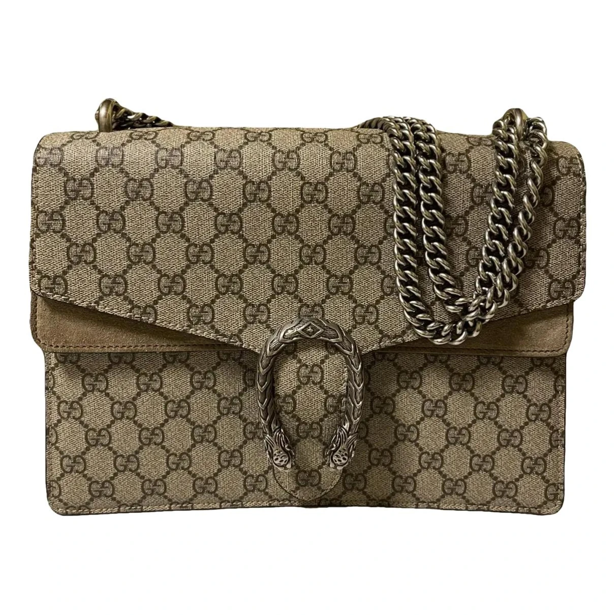 Pre-owned Gucci Dionysus Cloth Clutch Bag In Beige