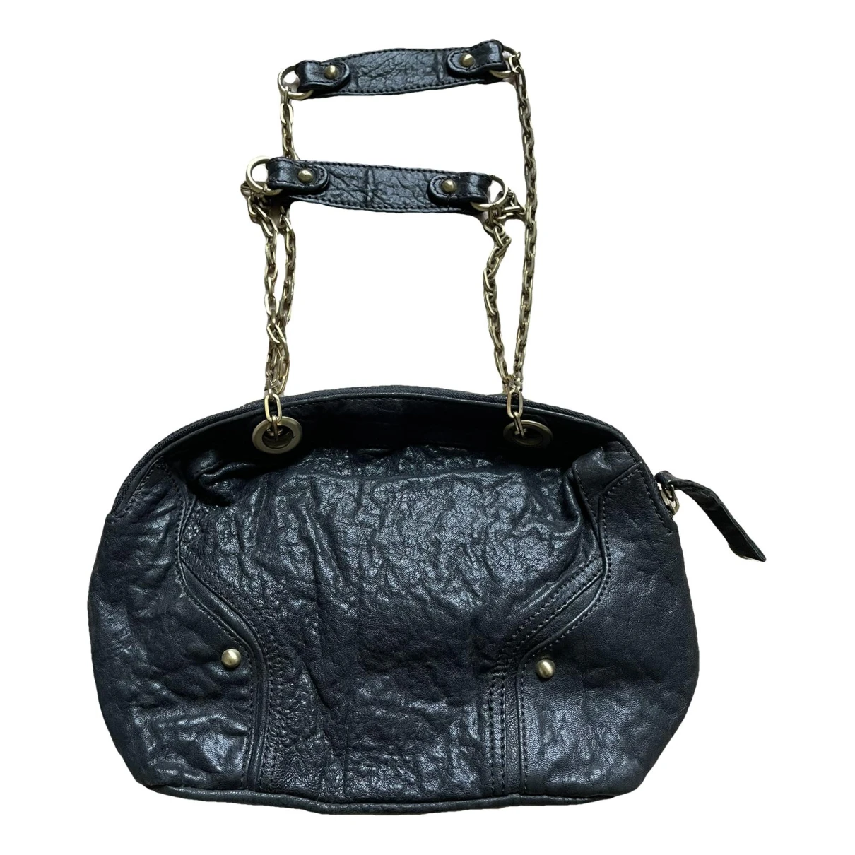 Pre-owned Petite Mendigote Leather Handbag In Black