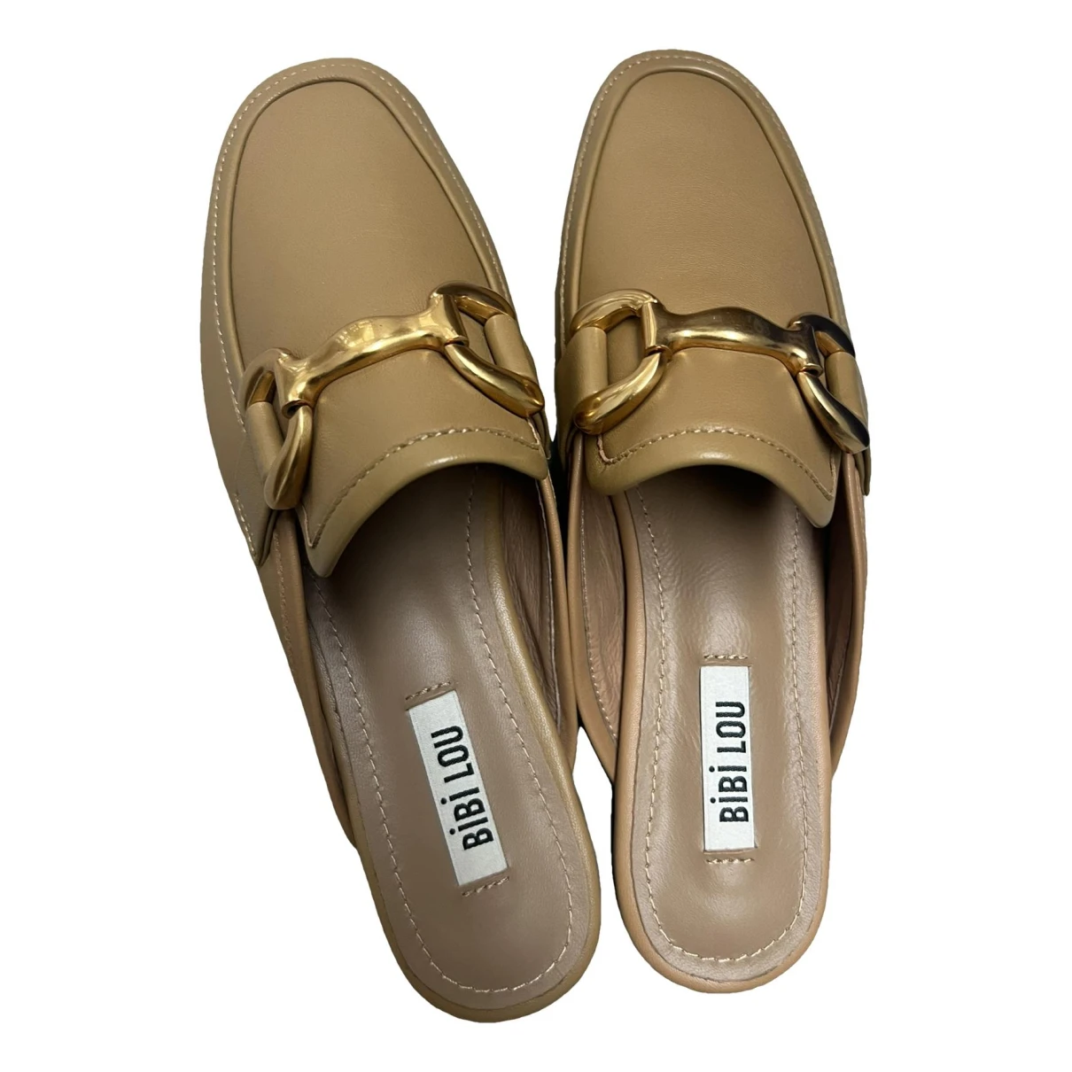 Pre-owned Bibi Lou Leather Flats In Brown