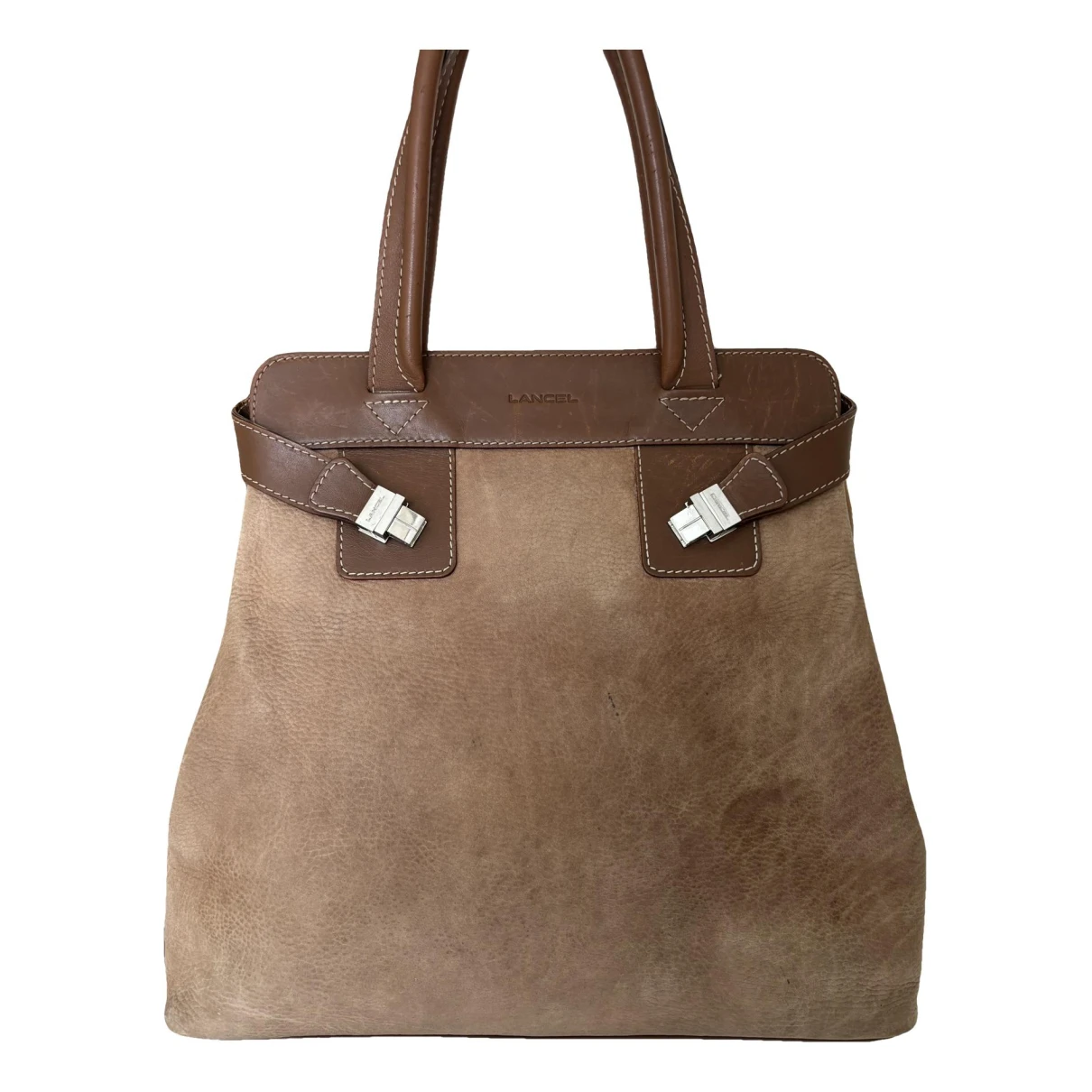 Pre-owned Lancel Solferino Leather Handbag In Brown