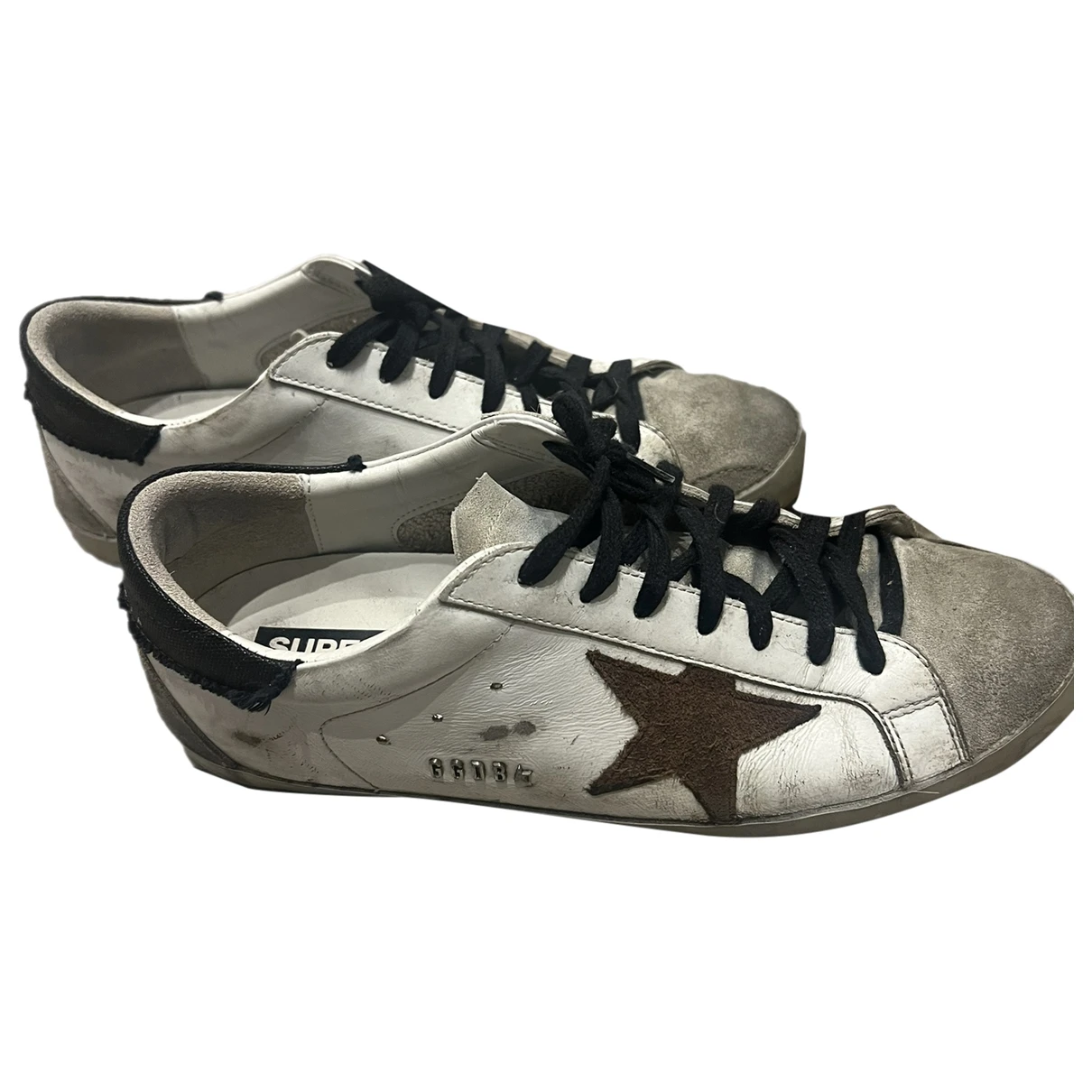 Pre-owned Golden Goose Superstar Leather Low Trainers In Beige
