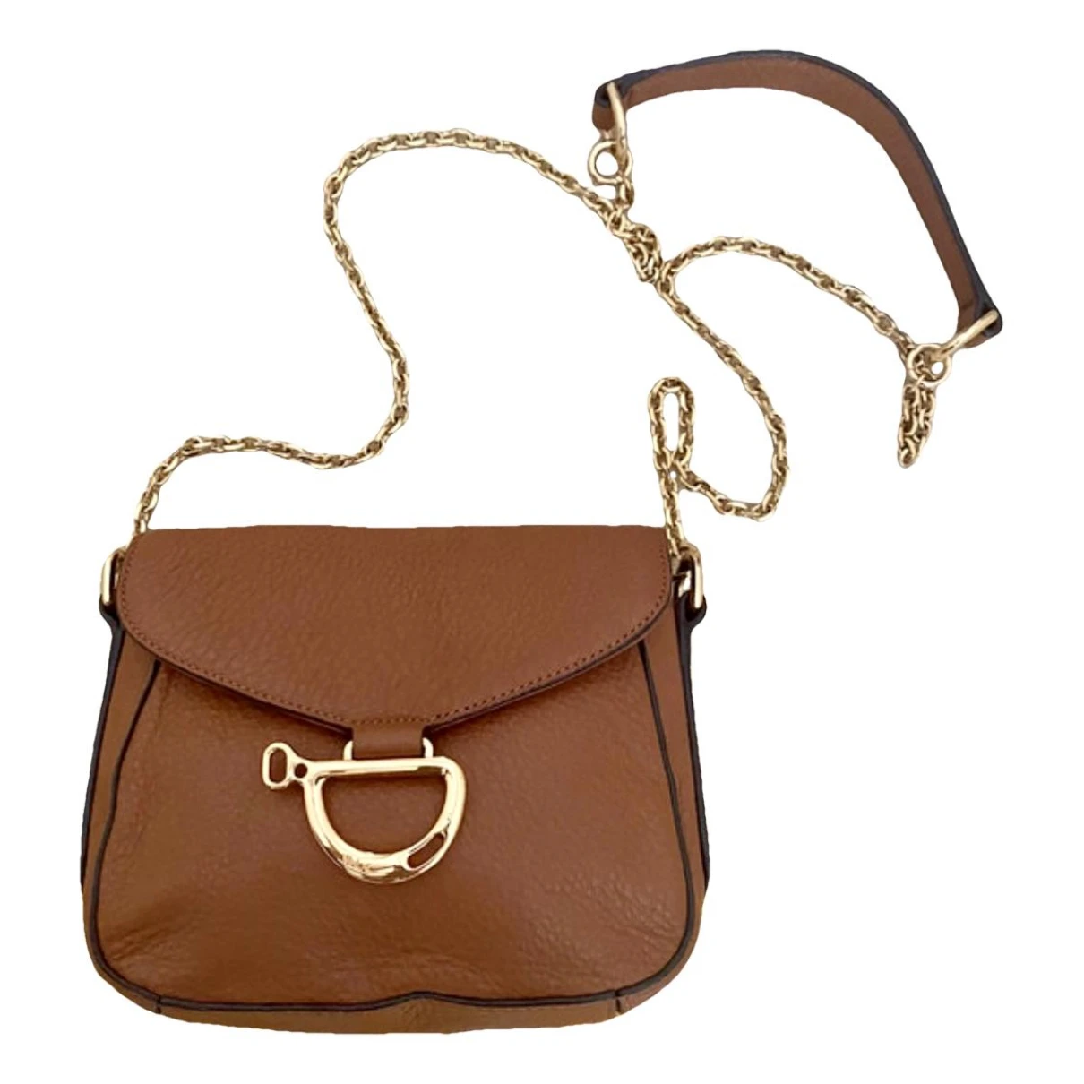 Pre-owned Lauren Ralph Lauren Leather Crossbody Bag In Brown