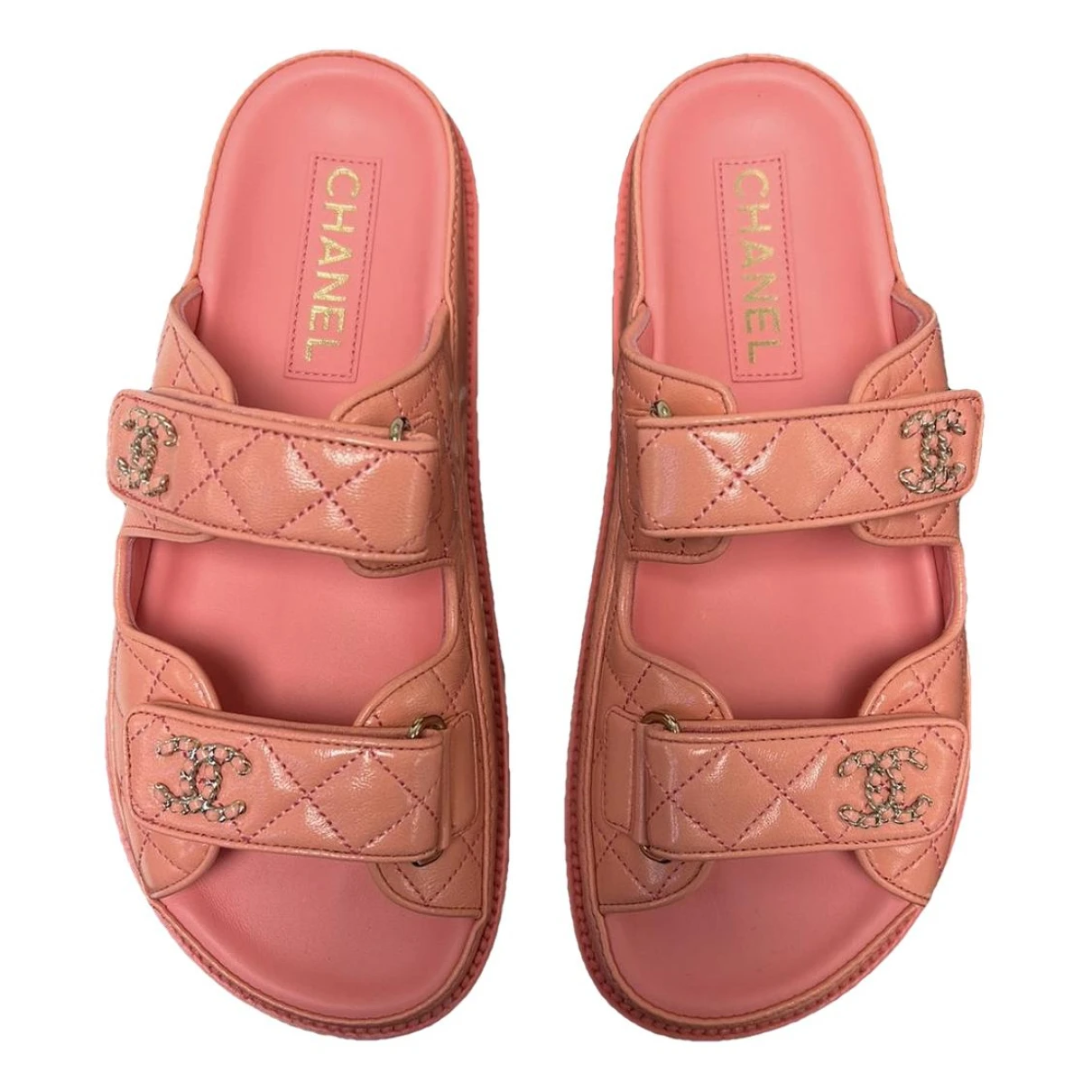 Pre-owned Chanel Leather Mules In Pink