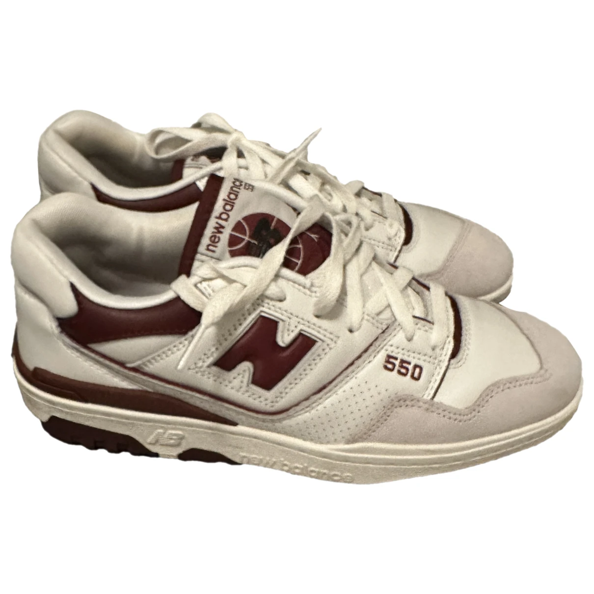 Pre-owned New Balance 550 Low Trainers In Burgundy
