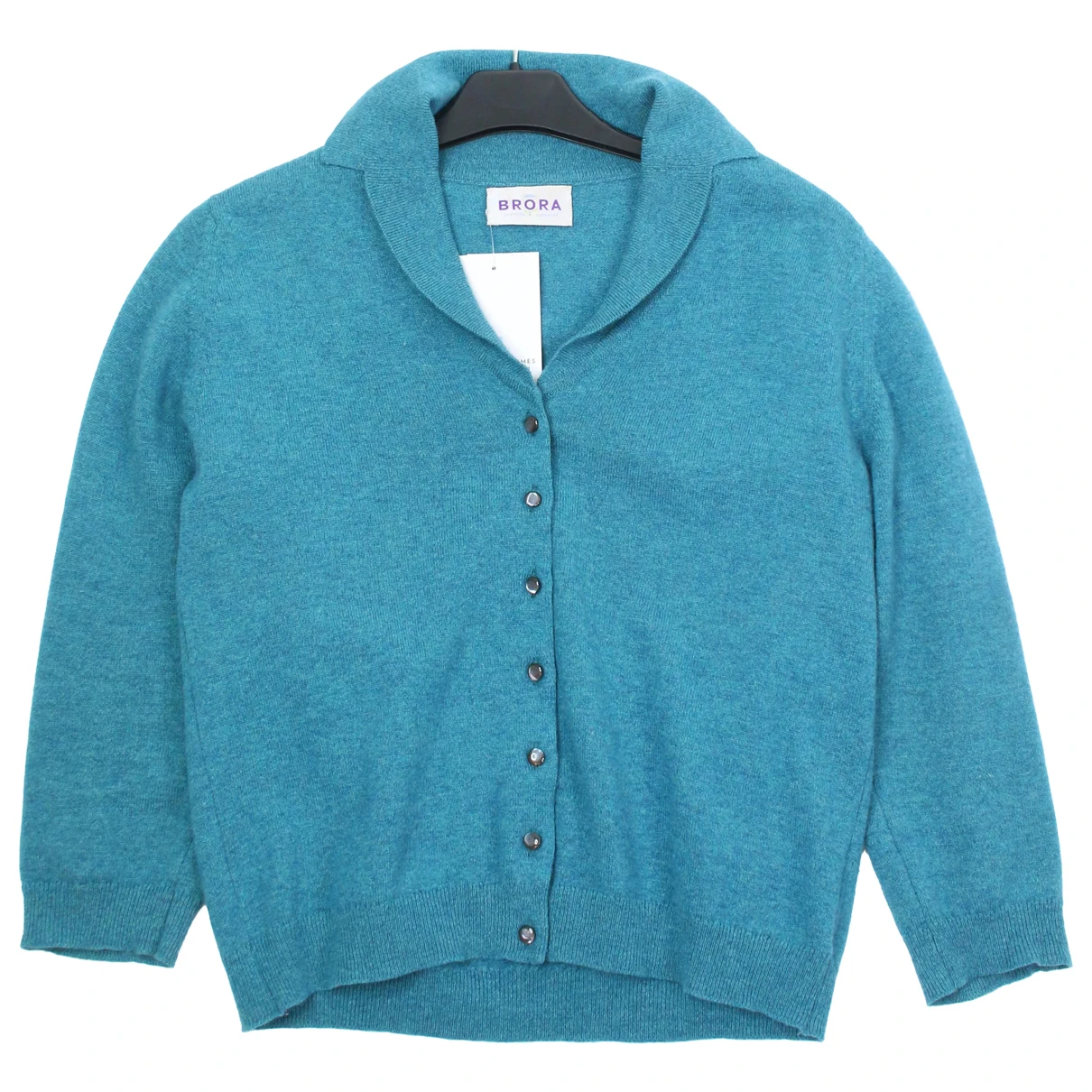 Pre-owned Brora Cashmere Cardigan In Blue