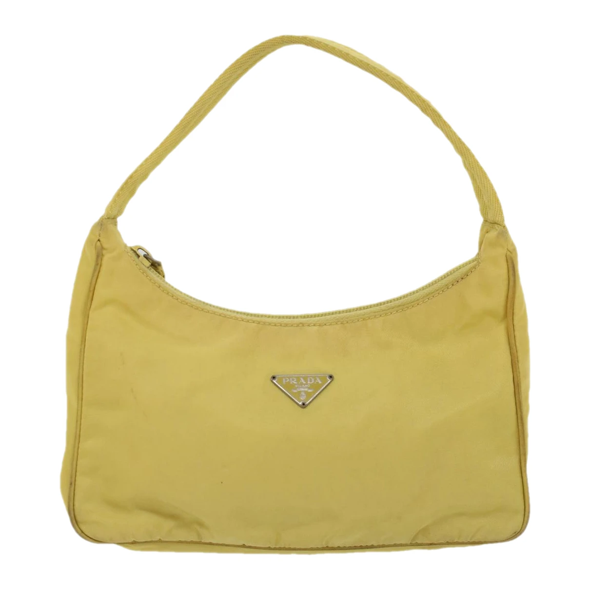 Pre-owned Prada Re-nylon Handbag In Yellow