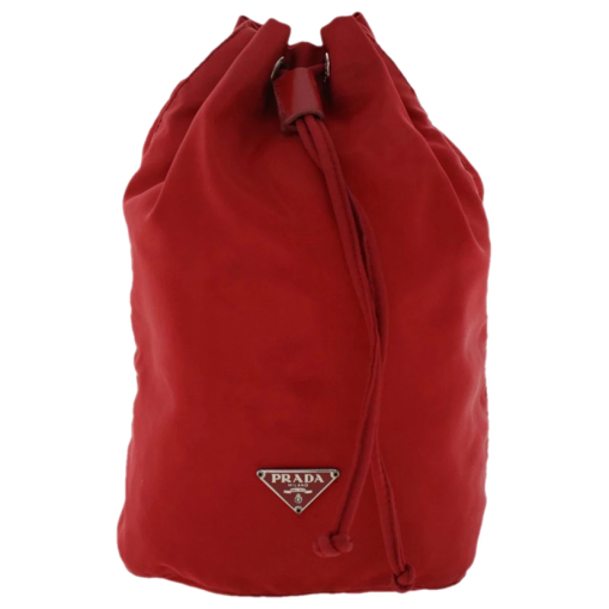 Pre-owned Prada Tessuto Clutch Bag In Red