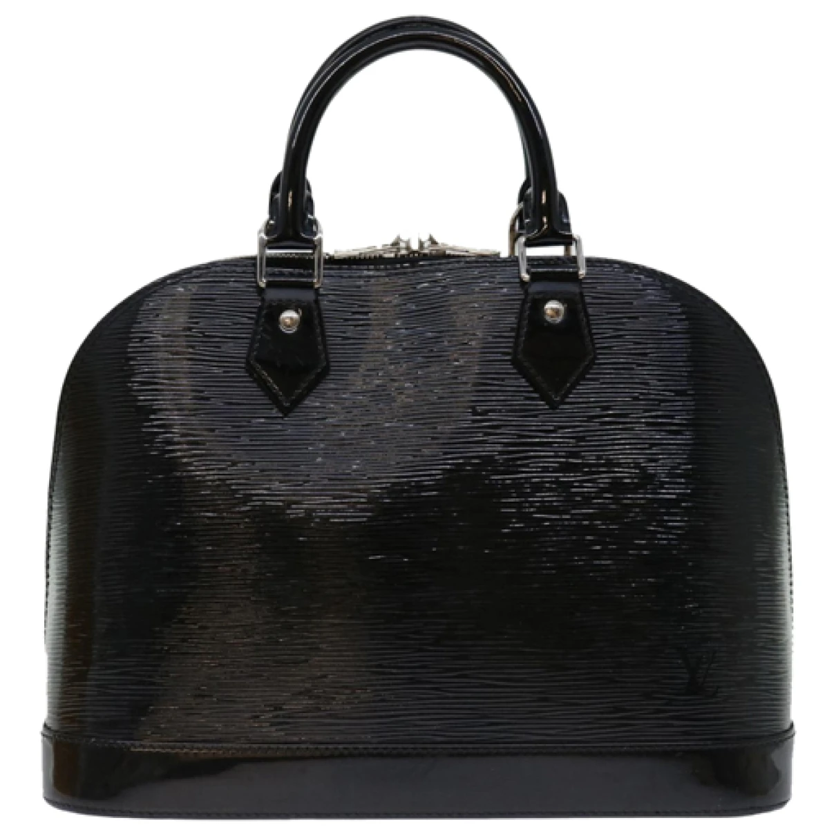 Pre-owned Louis Vuitton Alma Patent Leather Handbag In Black