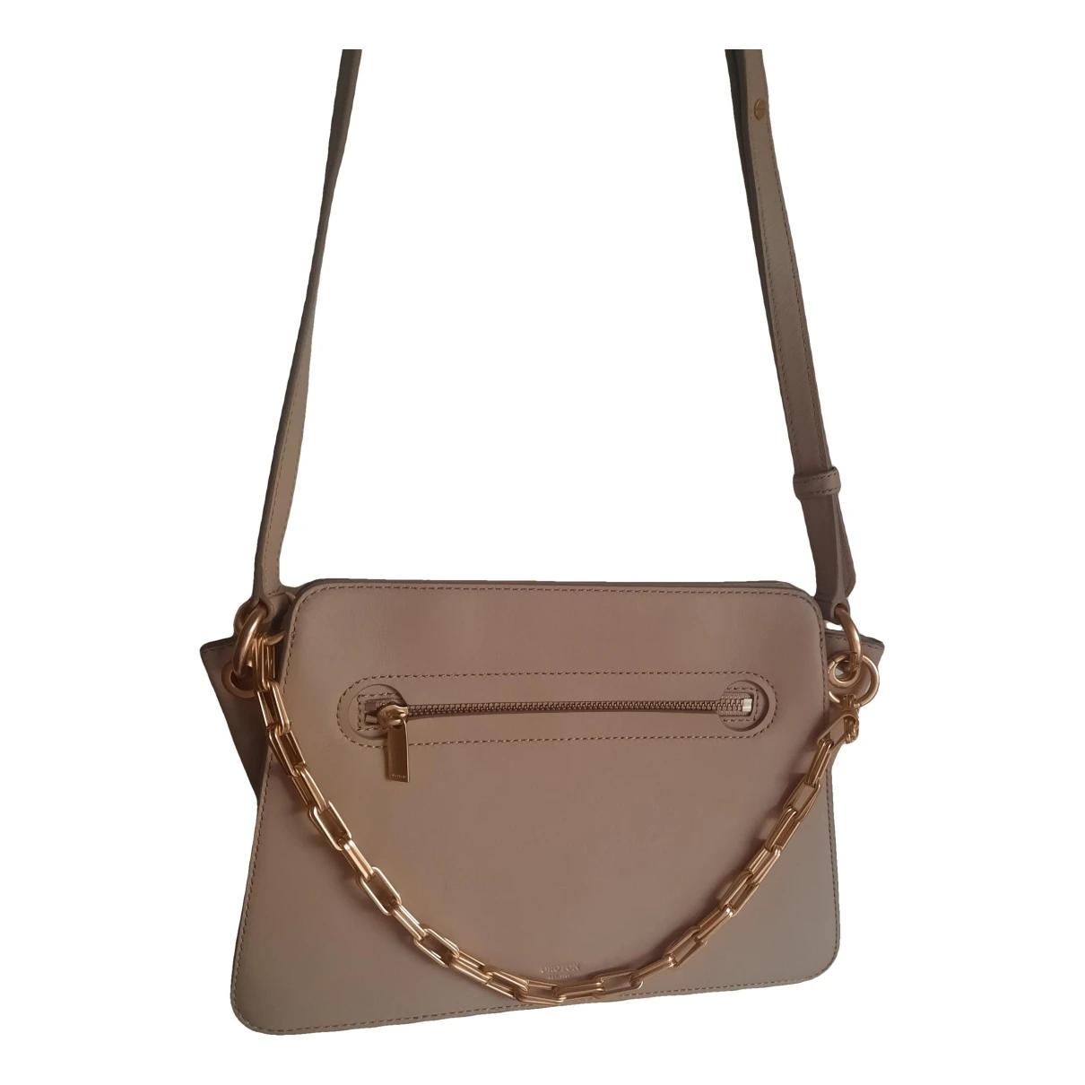Pre-owned Oroton Leather Crossbody Bag In Beige
