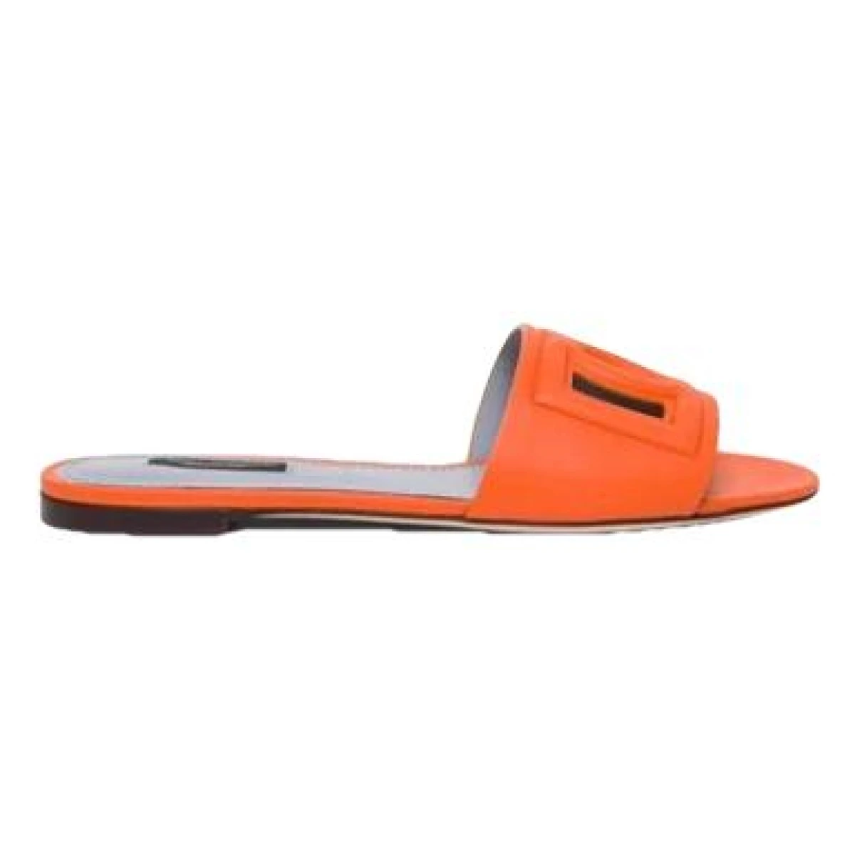 Pre-owned Dolce & Gabbana Leather Sandal In Orange