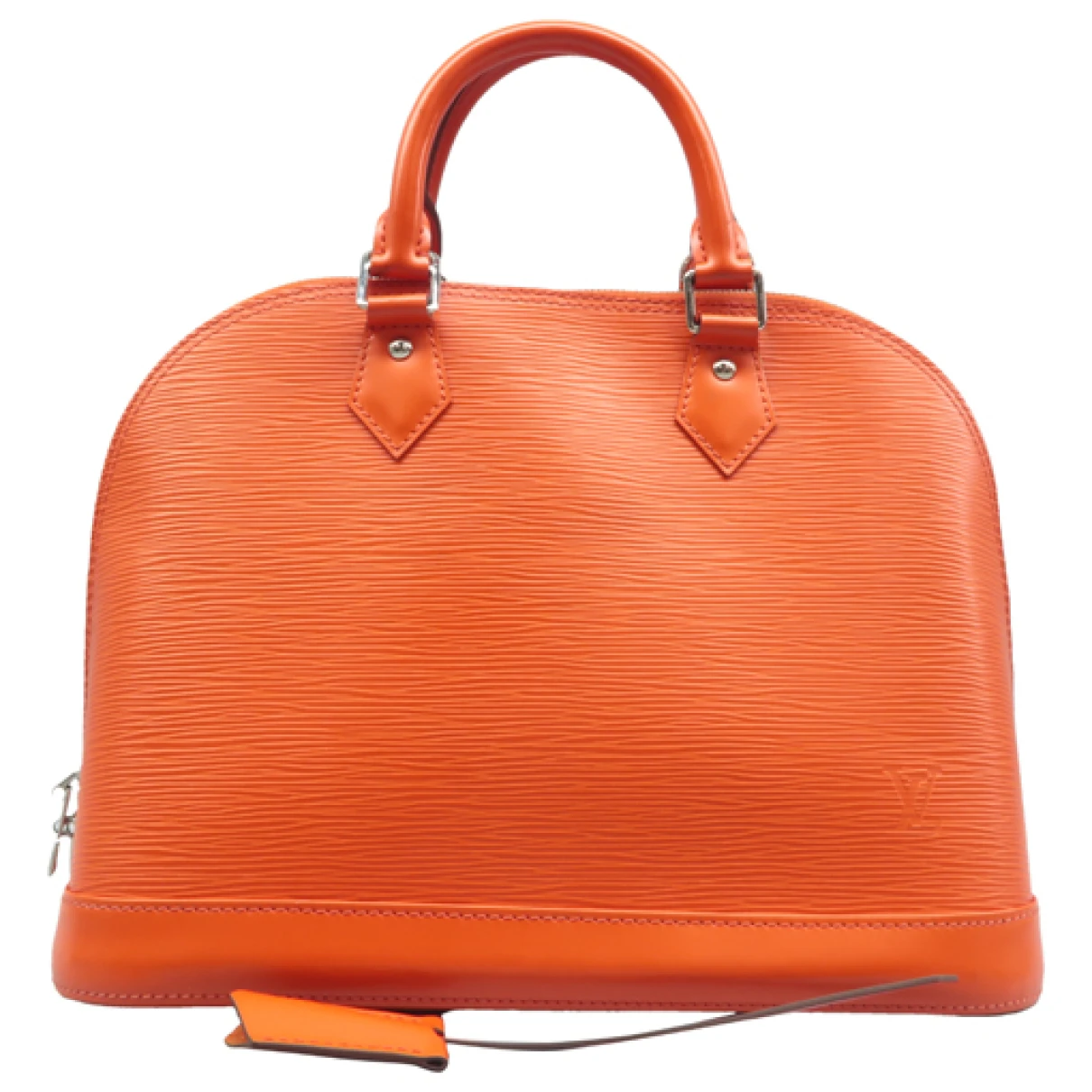 Pre-owned Louis Vuitton Alma Leather Tote In Orange