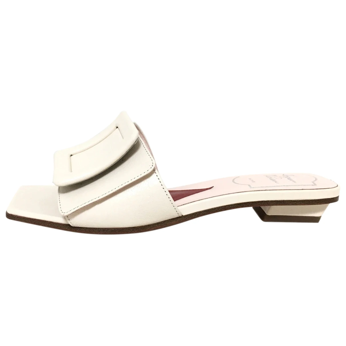 Pre-owned Roger Vivier Leather Mules & Clogs In White