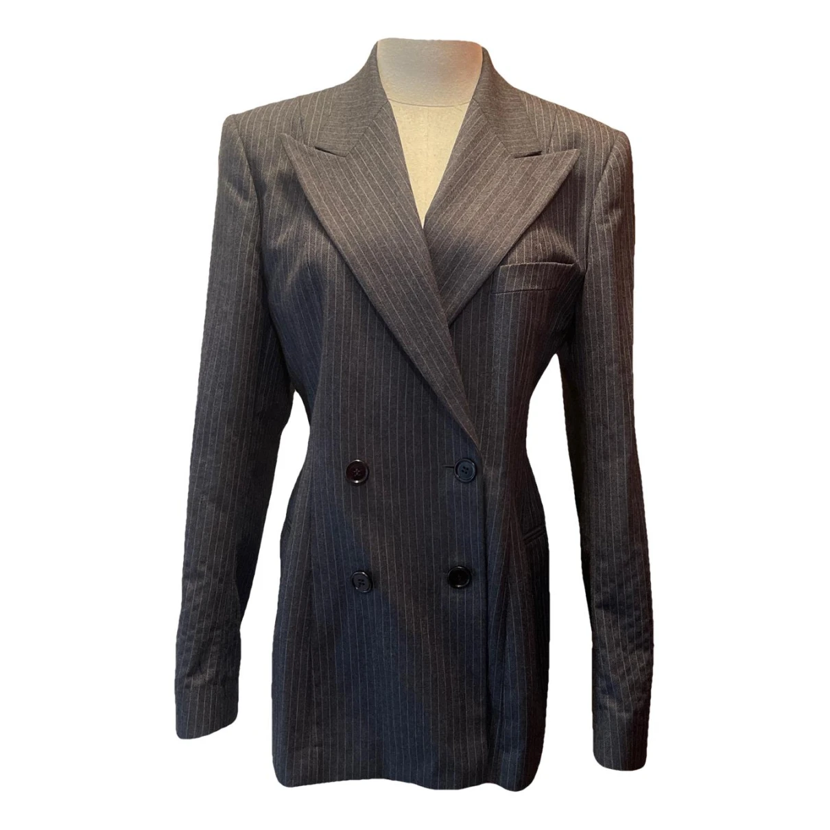 Pre-owned Dries Van Noten Wool Suit Jacket In Grey