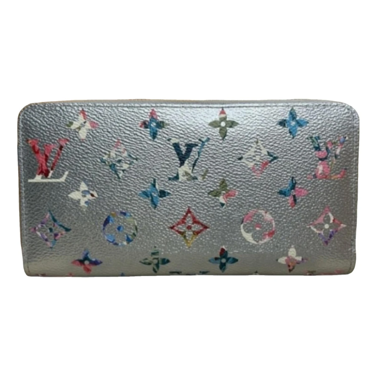 Pre-owned Louis Vuitton Zippy Leather Wallet In Silver