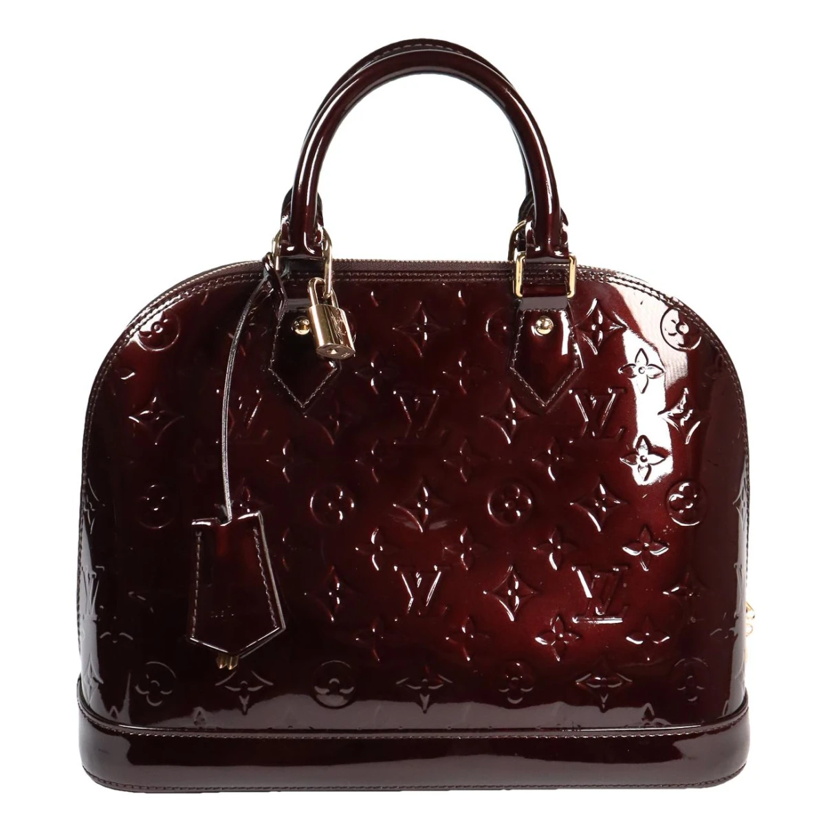 Pre-owned Louis Vuitton Alma Patent Leather Handbag In Purple