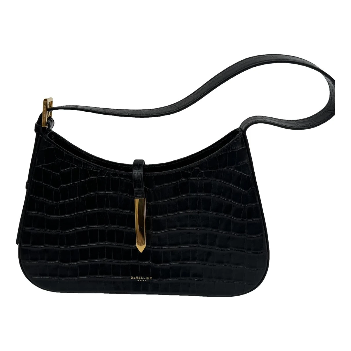 Pre-owned Demellier Leather Handbag In Black