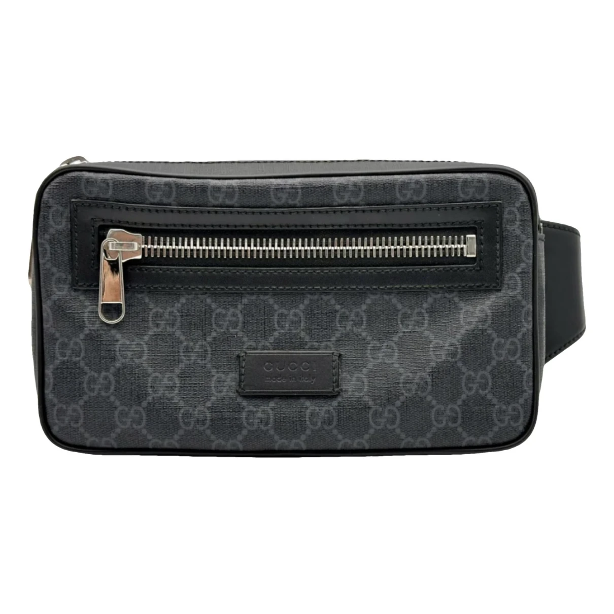 Pre-owned Gucci Ophidia Zip Leather Bag In Black