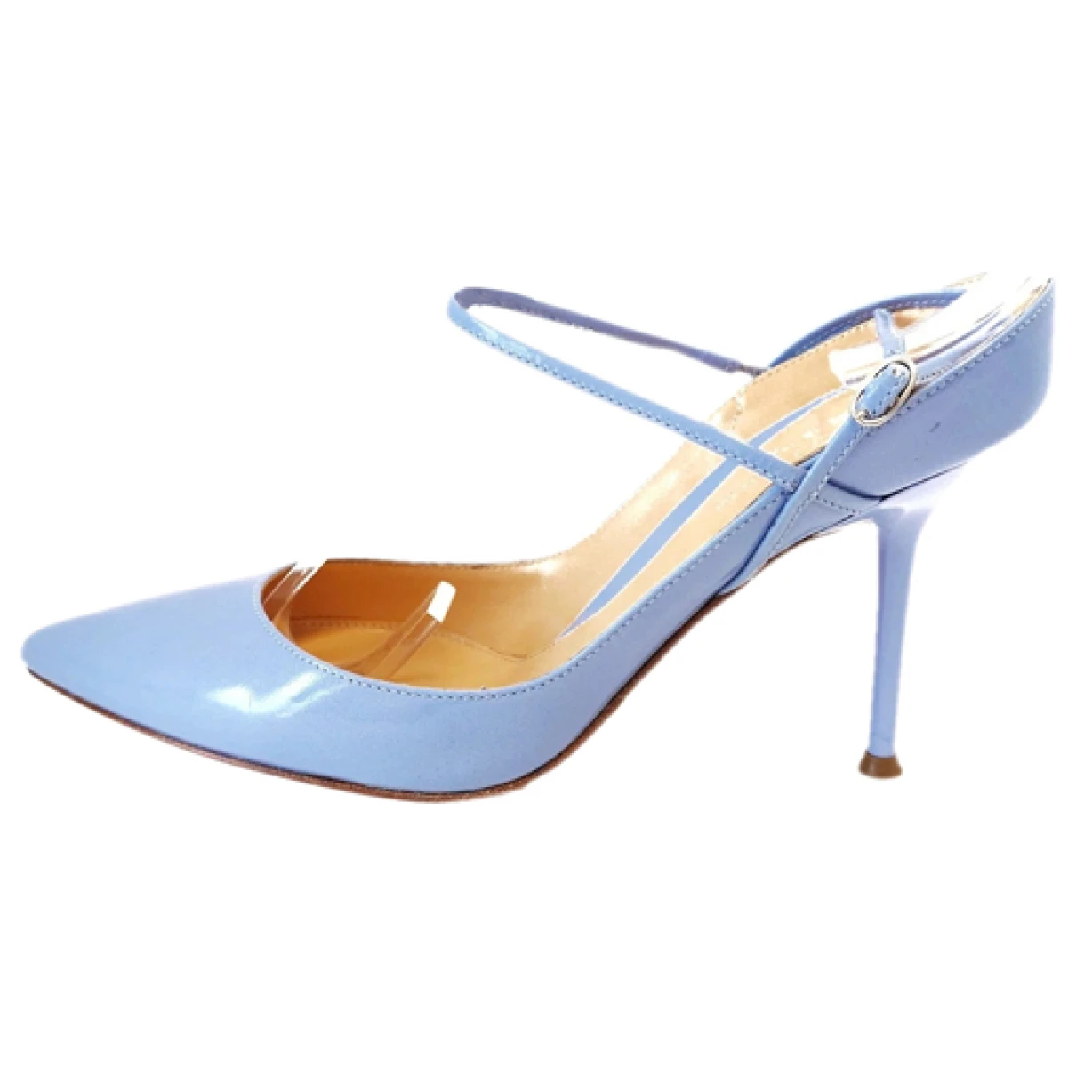 Pre-owned Sergio Rossi Patent Leather Sandals In Blue
