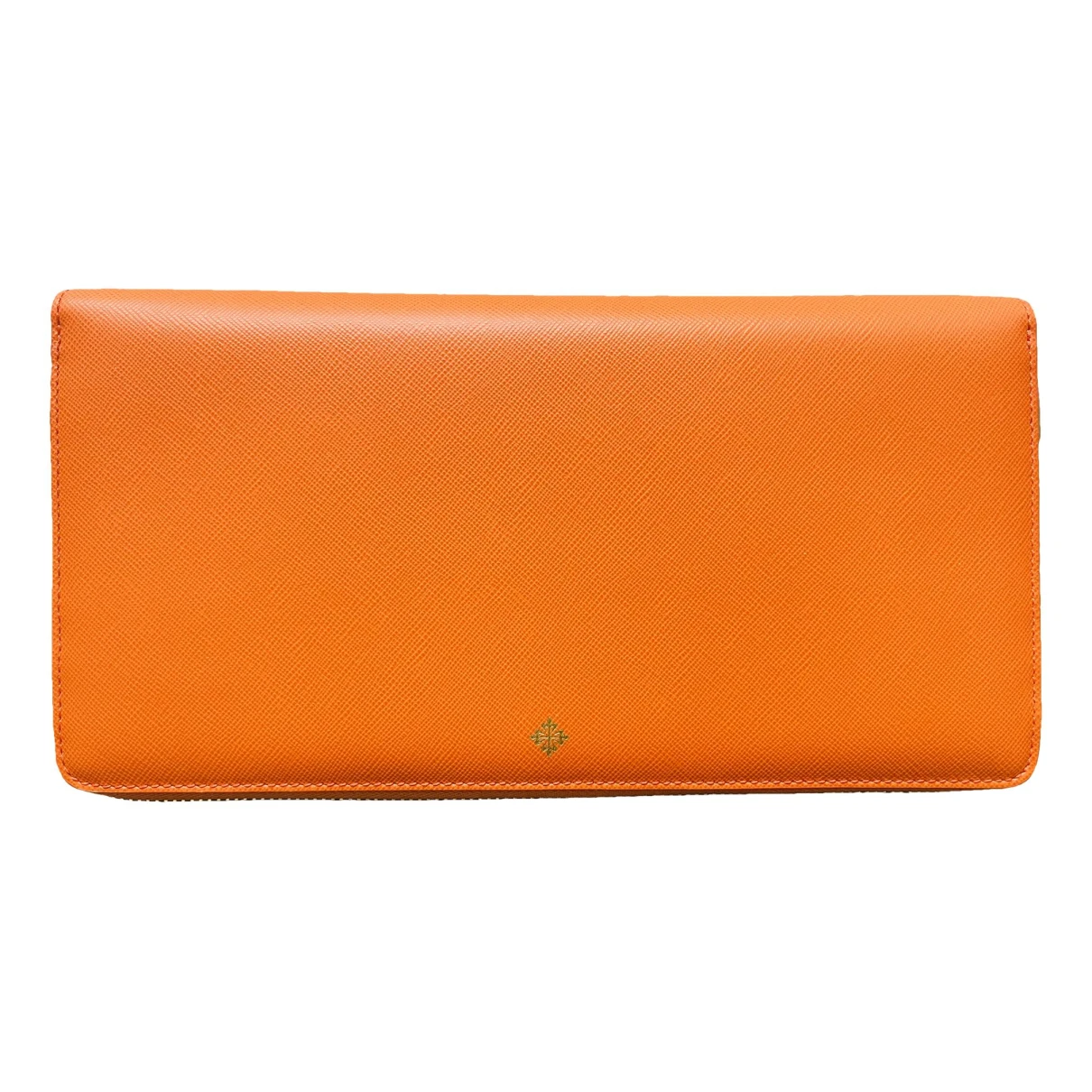 Pre-owned Patek Philippe Leather Wallet In Orange