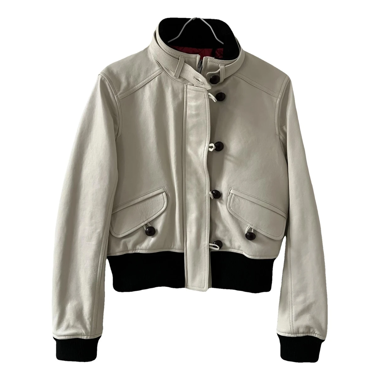 Pre-owned Isabel Marant Leather Biker Jacket In White