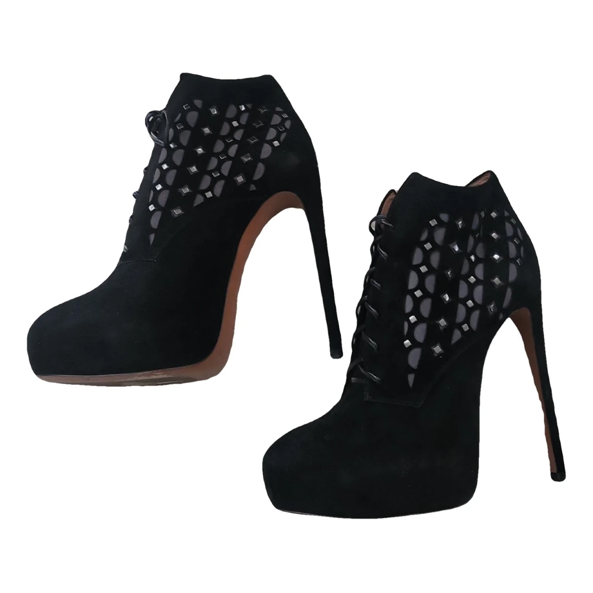 Pre-owned Alaïa Lace Ups In Black